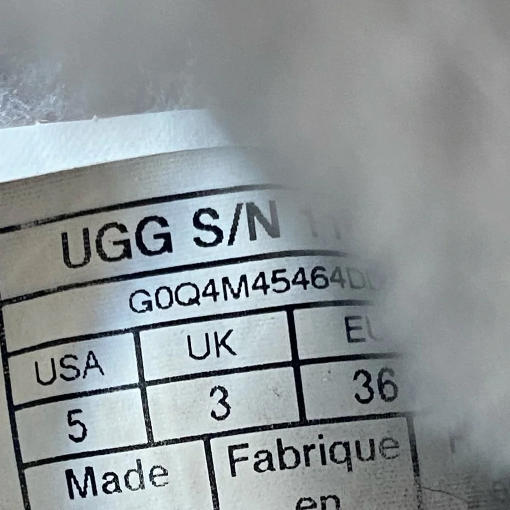 UGG PLATFORM FUZZ 2 Strap SLIPPERS GREY Size 5 Height 2” Minimalist Light Goth